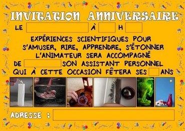 Carton d'invitation pour anniv scientifique