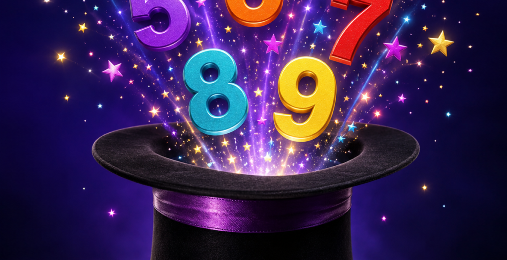 Des chiffres sortent d'un chapeau de magicien
